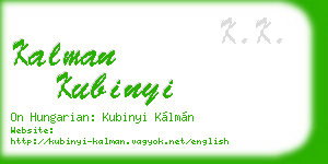 kalman kubinyi business card