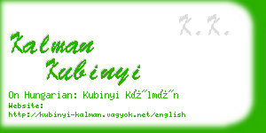 kalman kubinyi business card